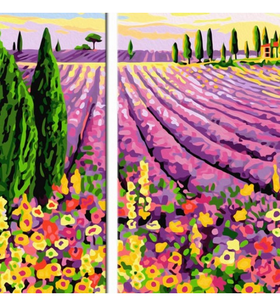 Kit peinture par numéros sur toile « champs de lavandes », 40 x 50 cm