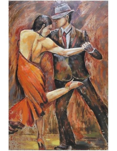 Tableau métal  Couple tango relief