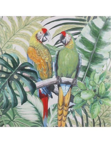 Tableau peint - Couple perroquets Aras