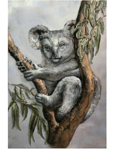 Tableau métal relief - Koala dans...