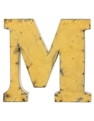 Décoration murale métal - Lettre M jaune
