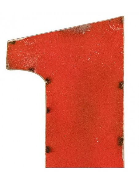 Décoration murale métal - Chiffre 5 rouge - H30 cm