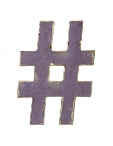 Décoration murale métal - Hashtag violet